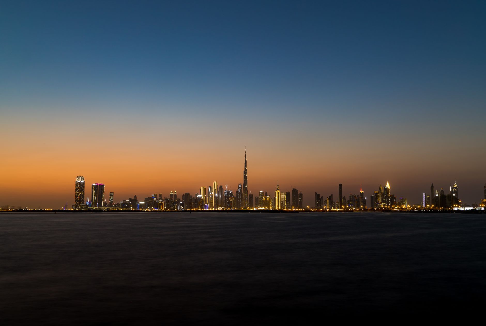 Dubai skyline at dusk